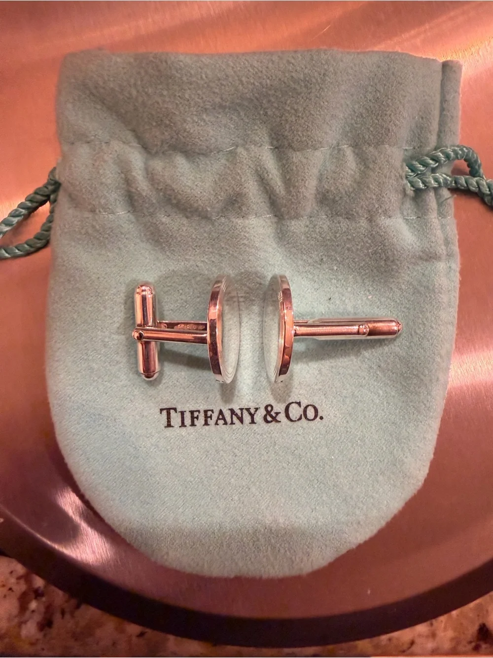 Tiffany & Co. Sterling Silver Blank Cufflinks